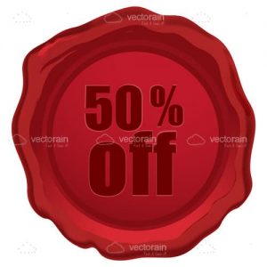 50% off  text engraved on wax seal